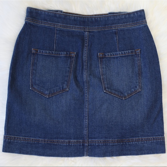 NEW Loft Jean Denim Sailor Skirt Button Front 0 - Picture 4 of 8